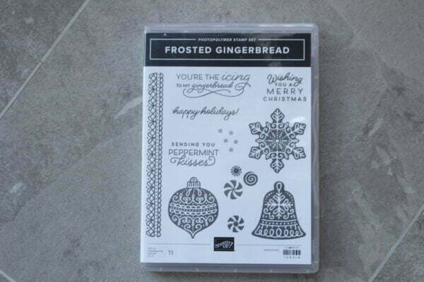 Frosted Gingerbread stamp and Gingerbread dies set - used